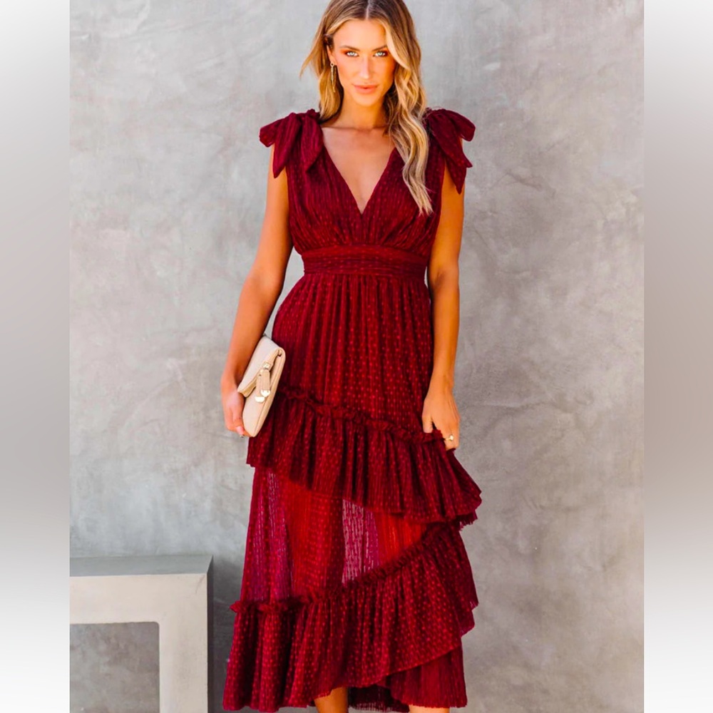 Carrie in Paris tiered tulle midi dress